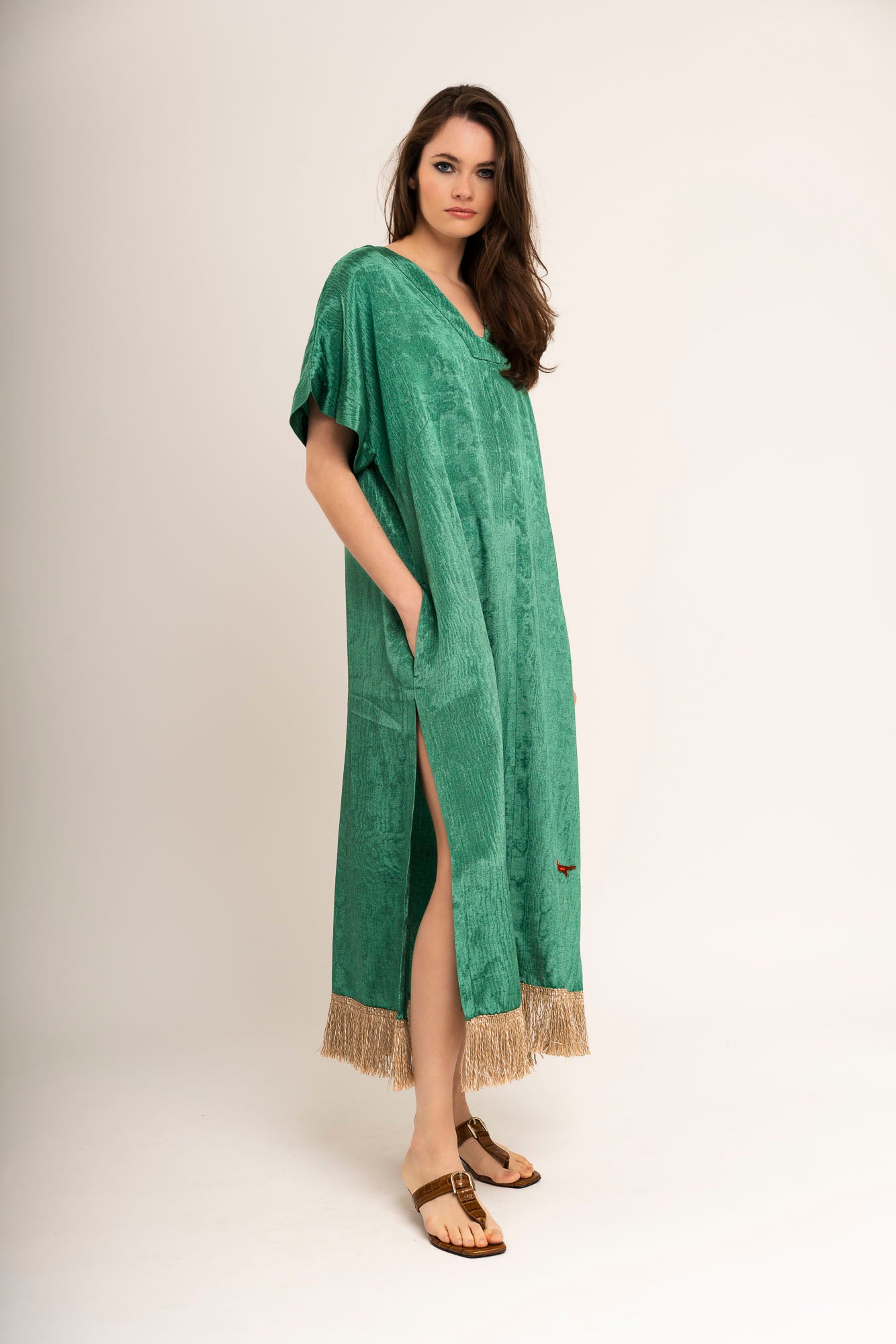 KAFTAN TRA SALE E LUCE - EMERALD GREEN
