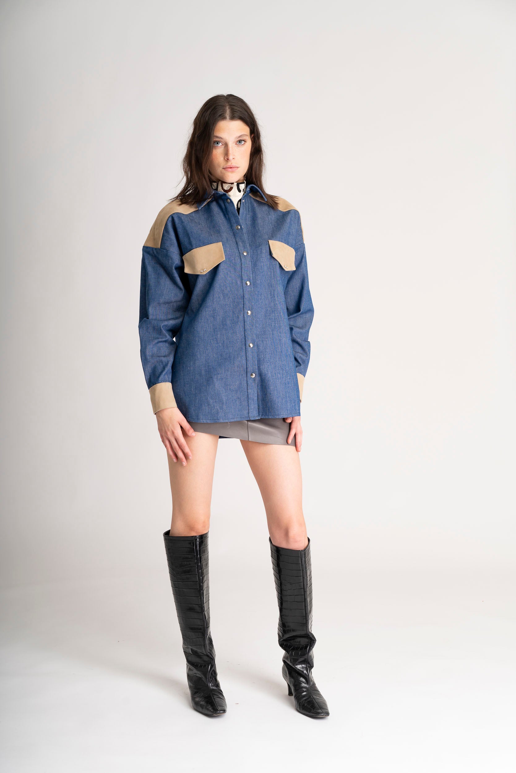 THE BISON AND BLOOM DENIM SHIRT