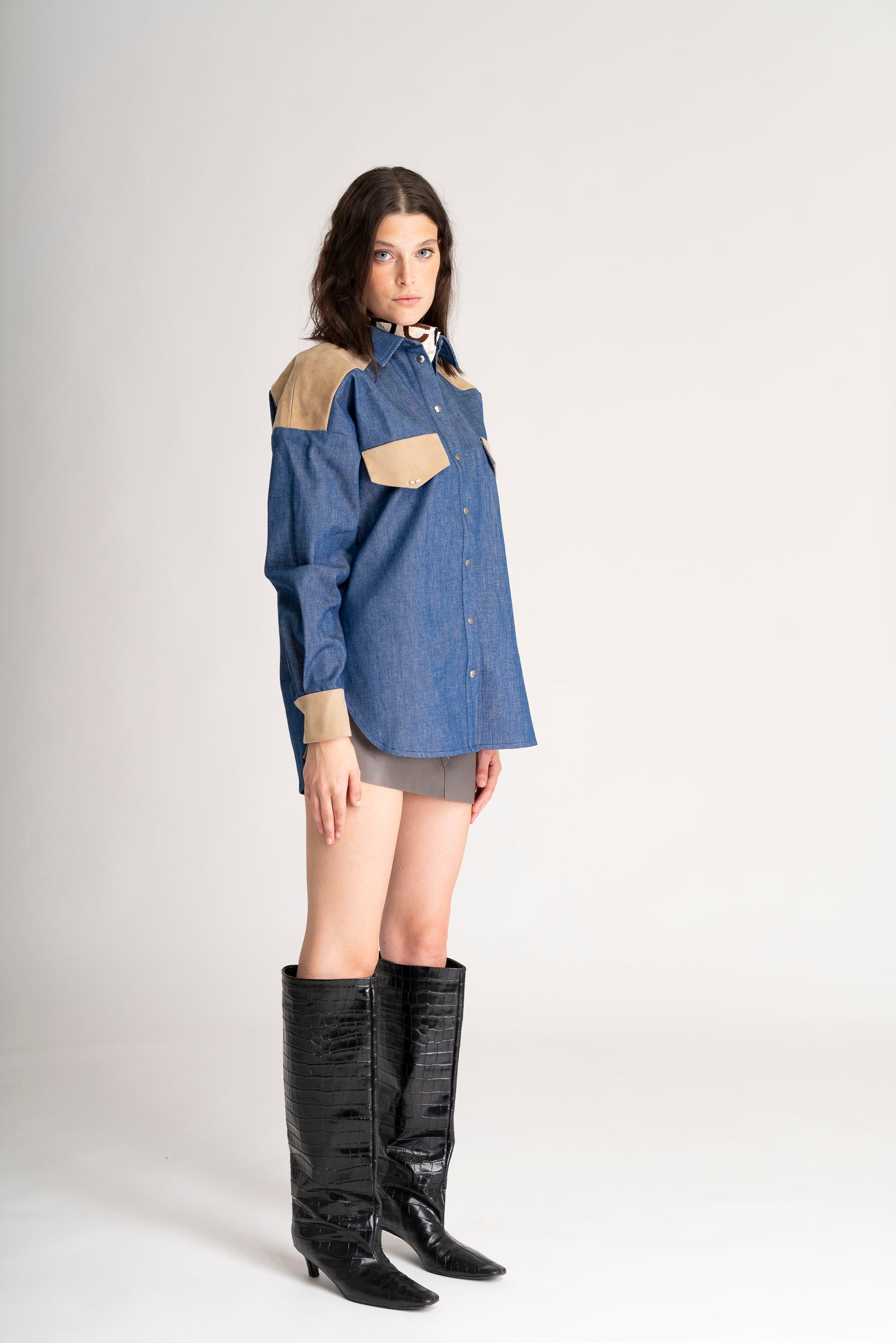 THE BISON AND BLOOM DENIM SHIRT