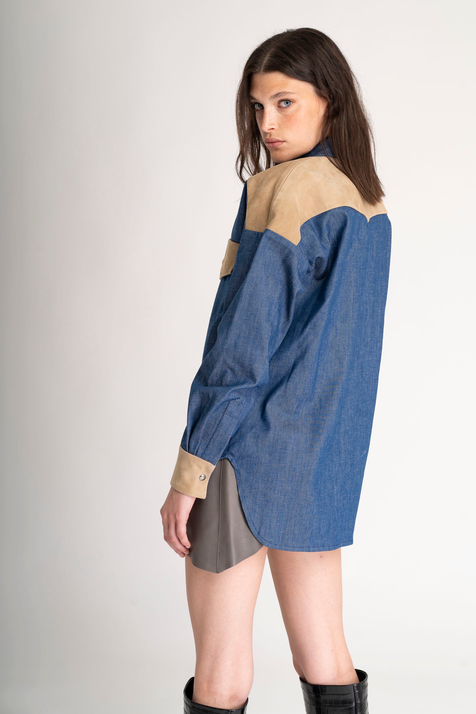 THE BISON AND BLOOM DENIM SHIRT