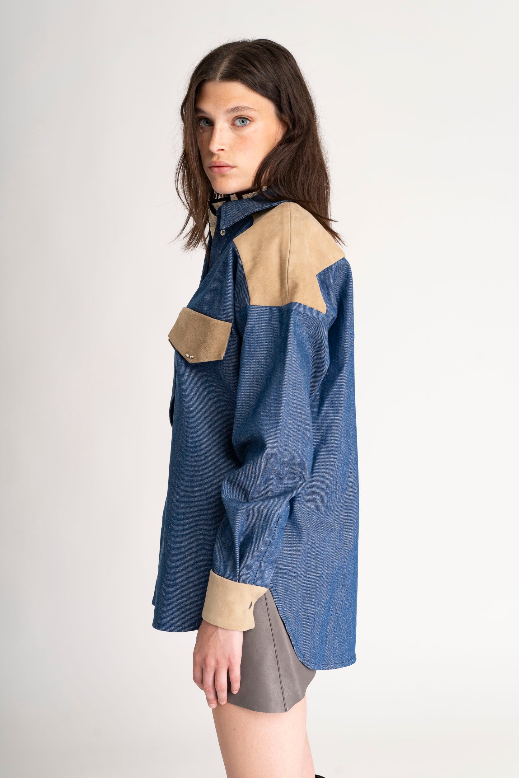 THE BISON AND BLOOM DENIM SHIRT