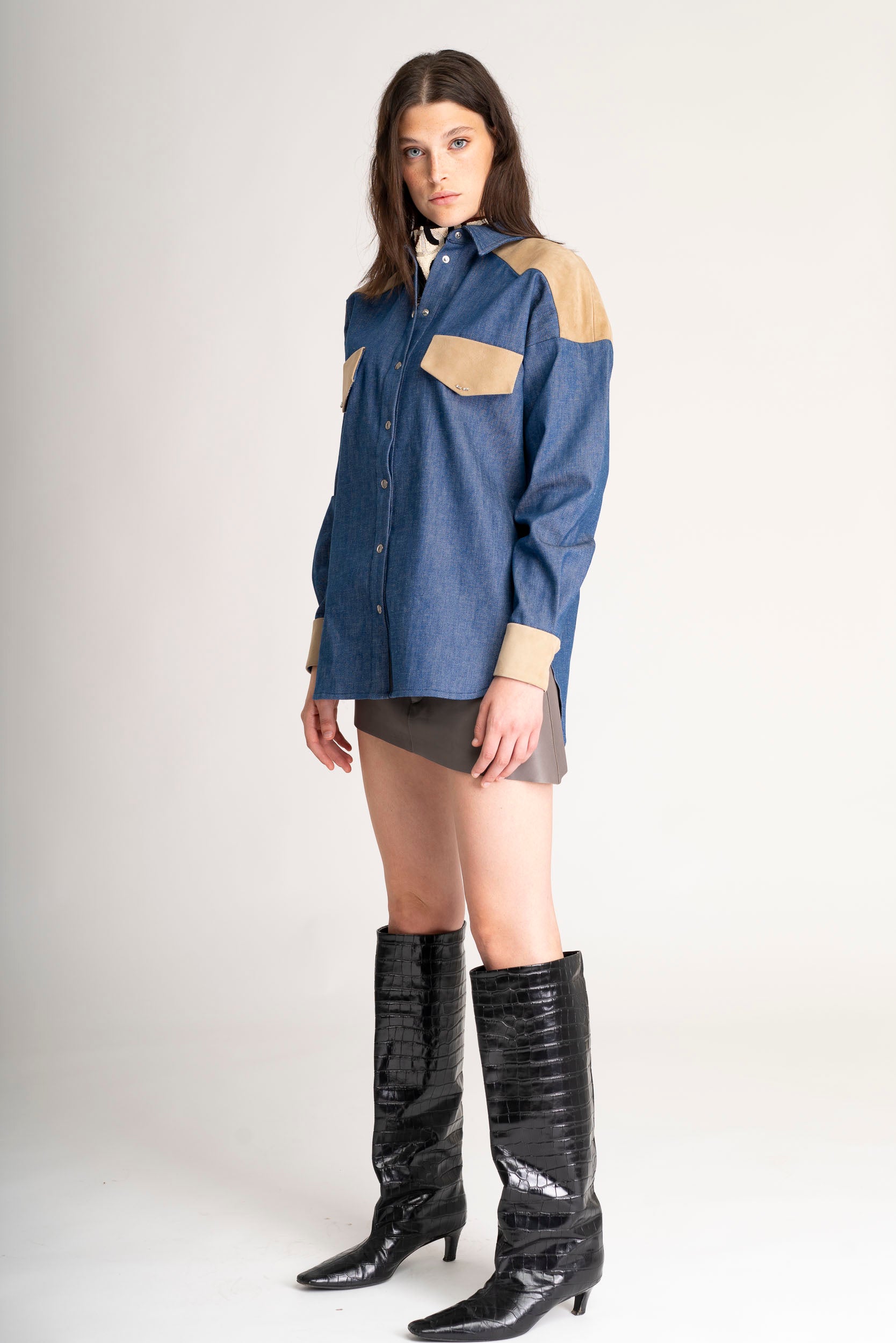 THE BISON AND BLOOM DENIM SHIRT