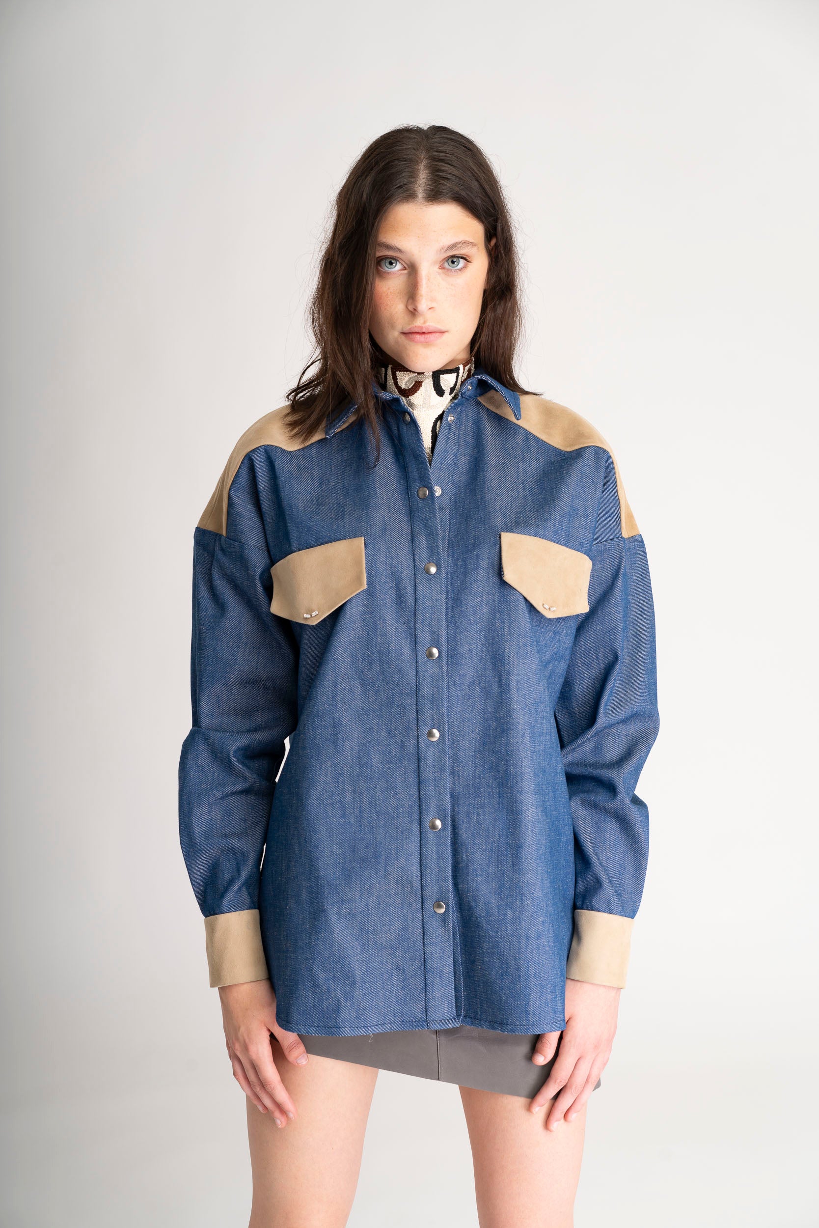 THE BISON AND BLOOM DENIM SHIRT